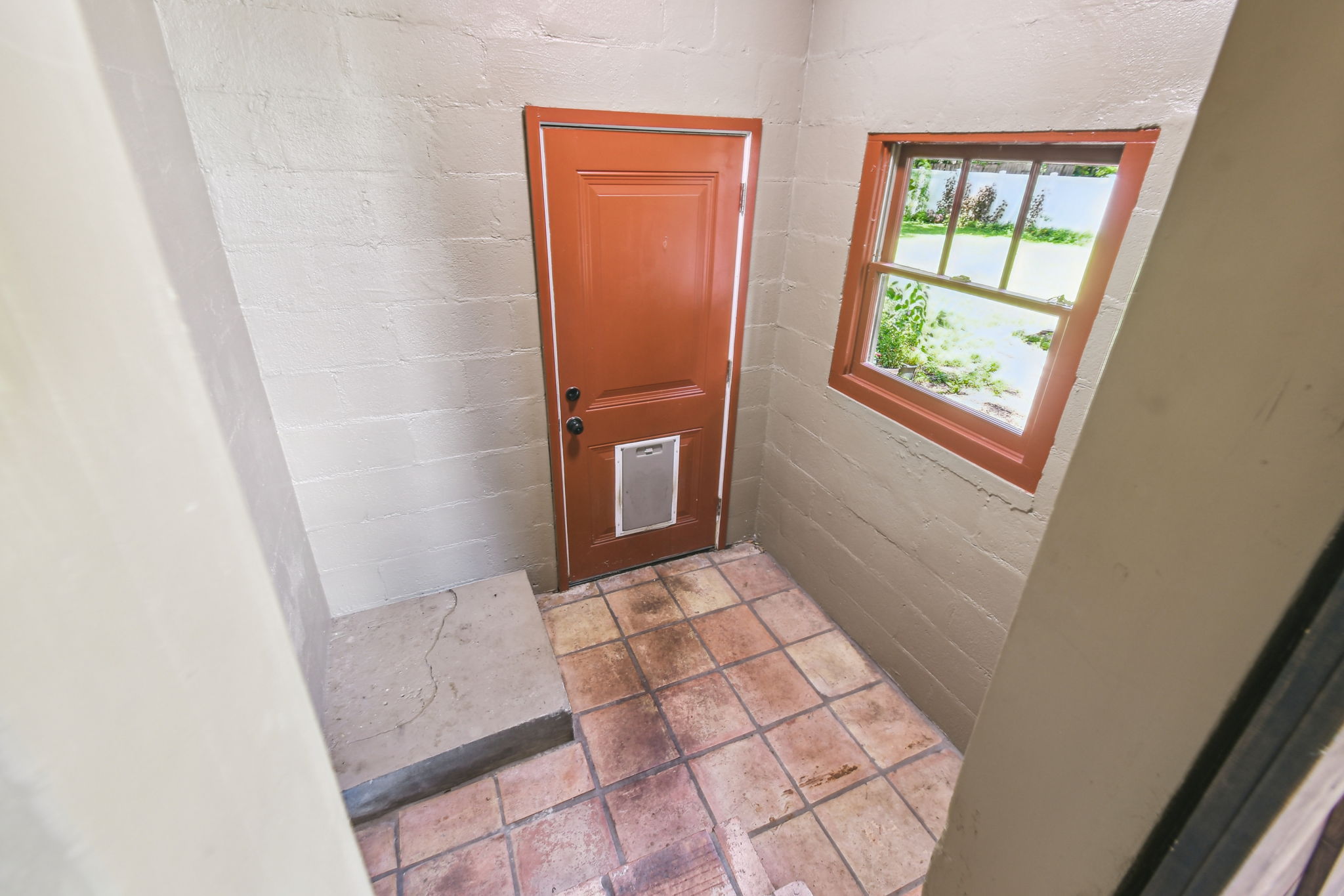 Mudroom access to backyard