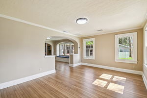 Living room is sunny and bright