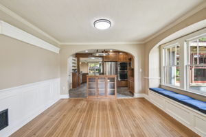 Formal dining with comfy window seating