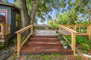 Stairs to butterfly garden and fire pit area