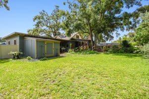 12X12 backyard shed is attached to the home