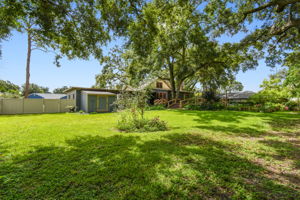 Fully fenced backyard provides lots of privacy