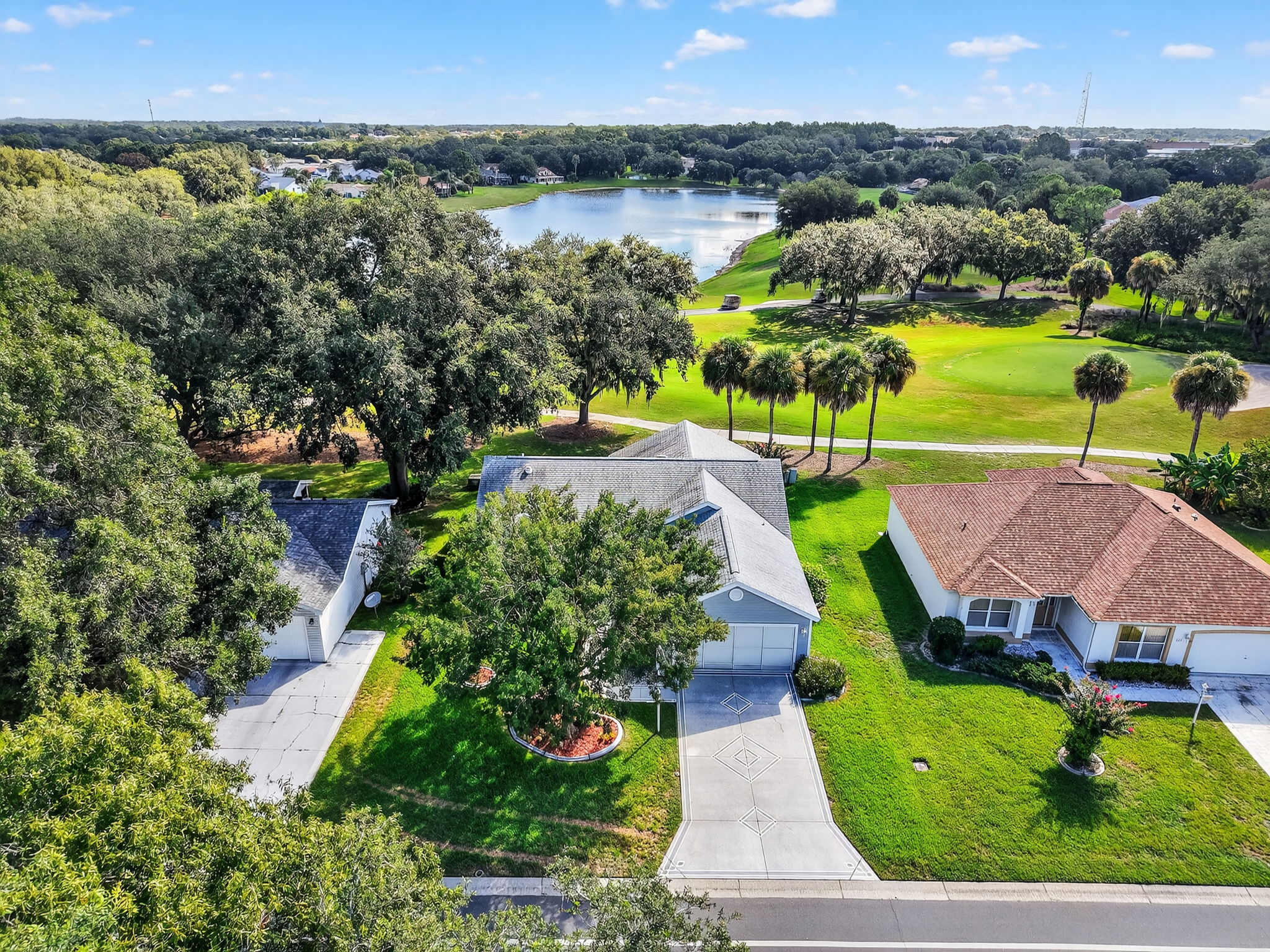 Aerial Front Elevation with Golf and Water Views!