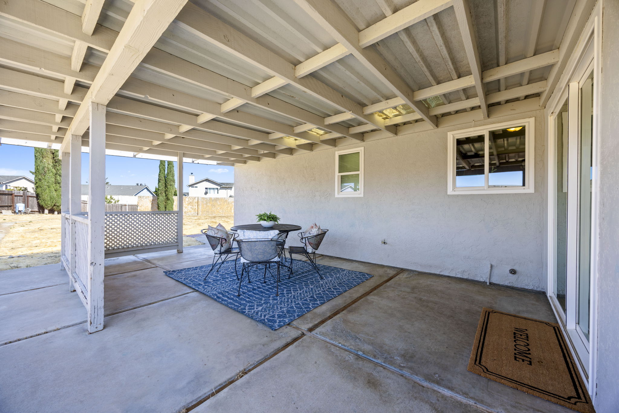 Covered patio in Backyard