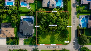 Aerial With Red Outlines and Measurements