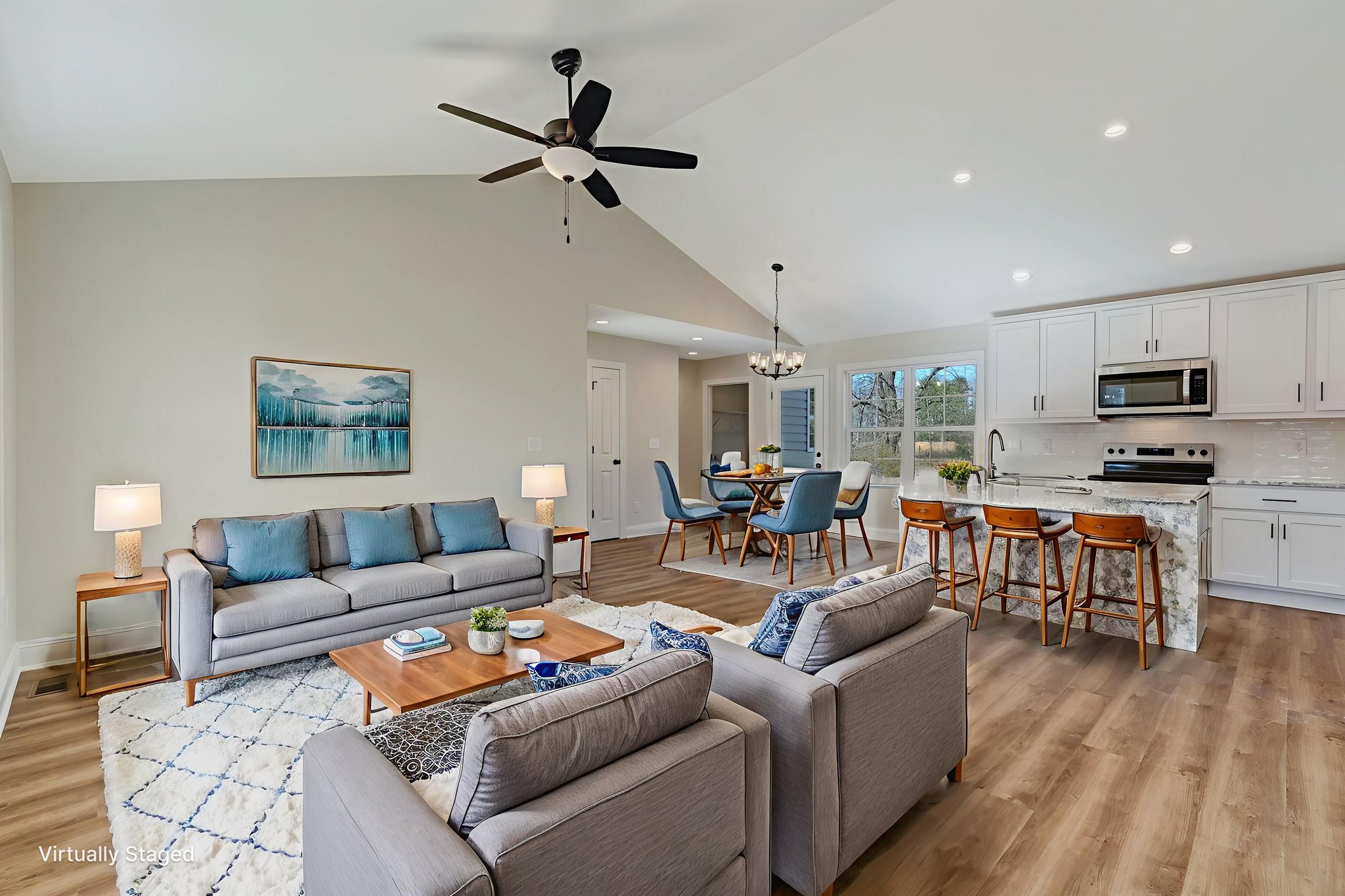 Living Room virtually staged