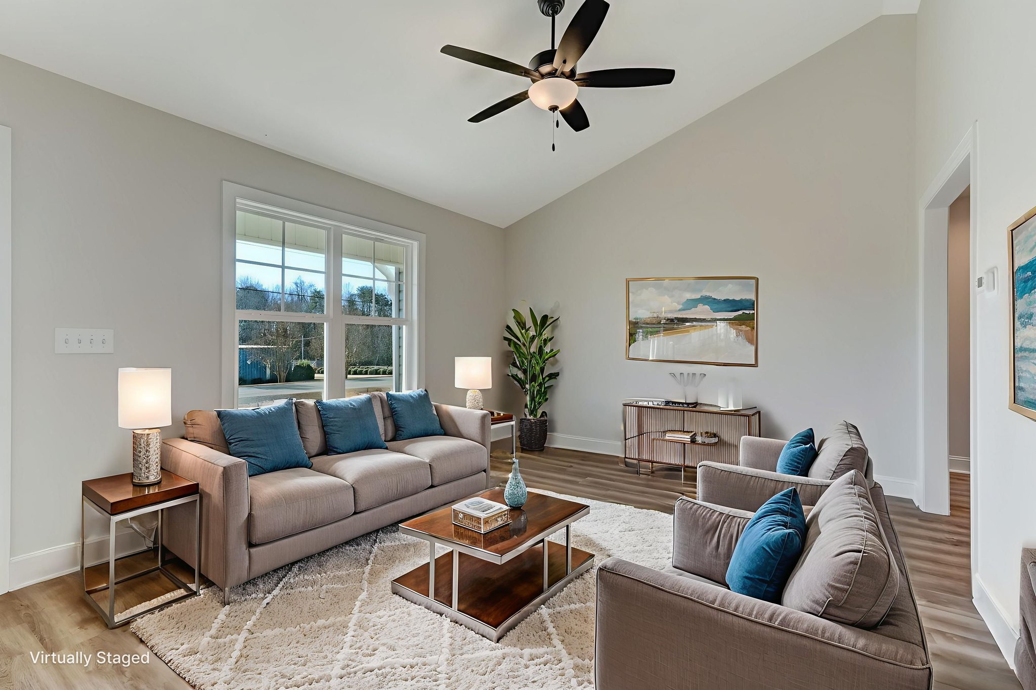 Living Room virtually staged