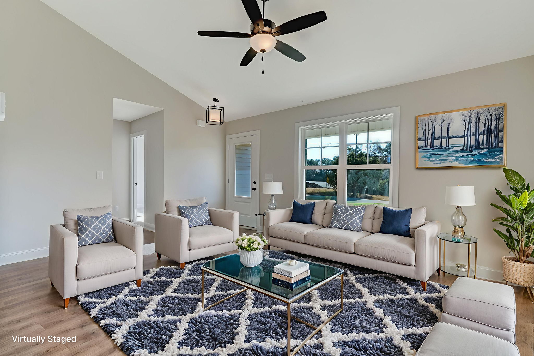 Living Room virtually staged