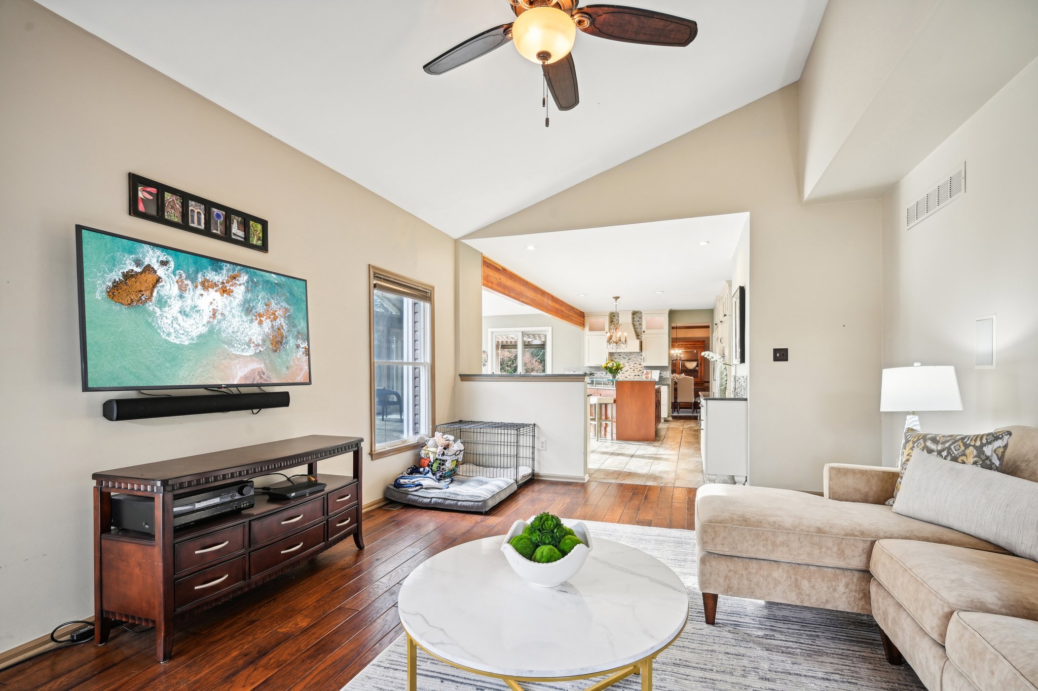 Family Room opens to Expanded Kitchen
