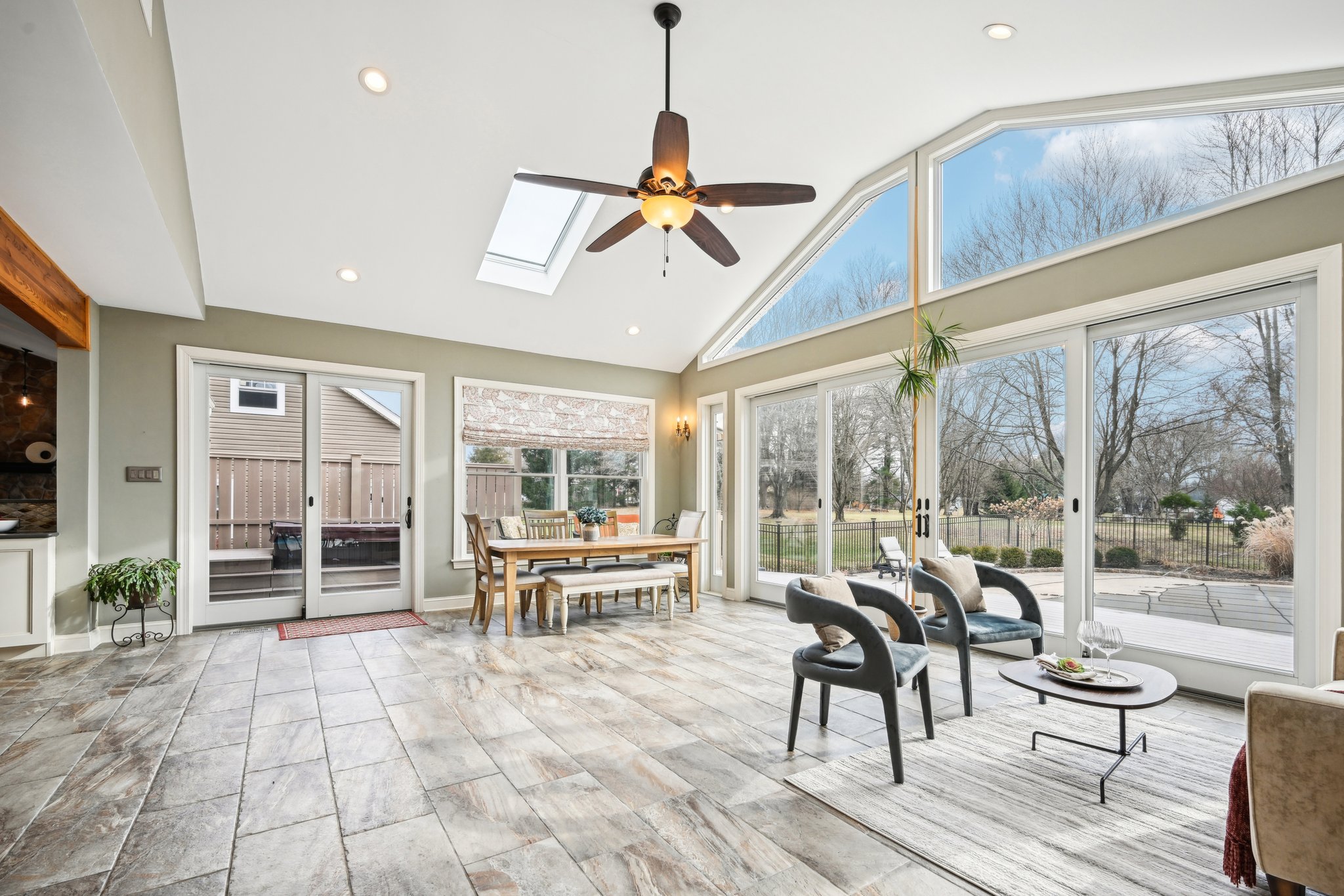 Open Sunroom and Dining Space