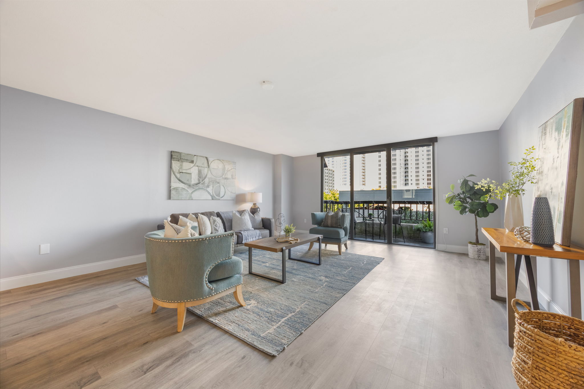 Living room looking towards the balcony.