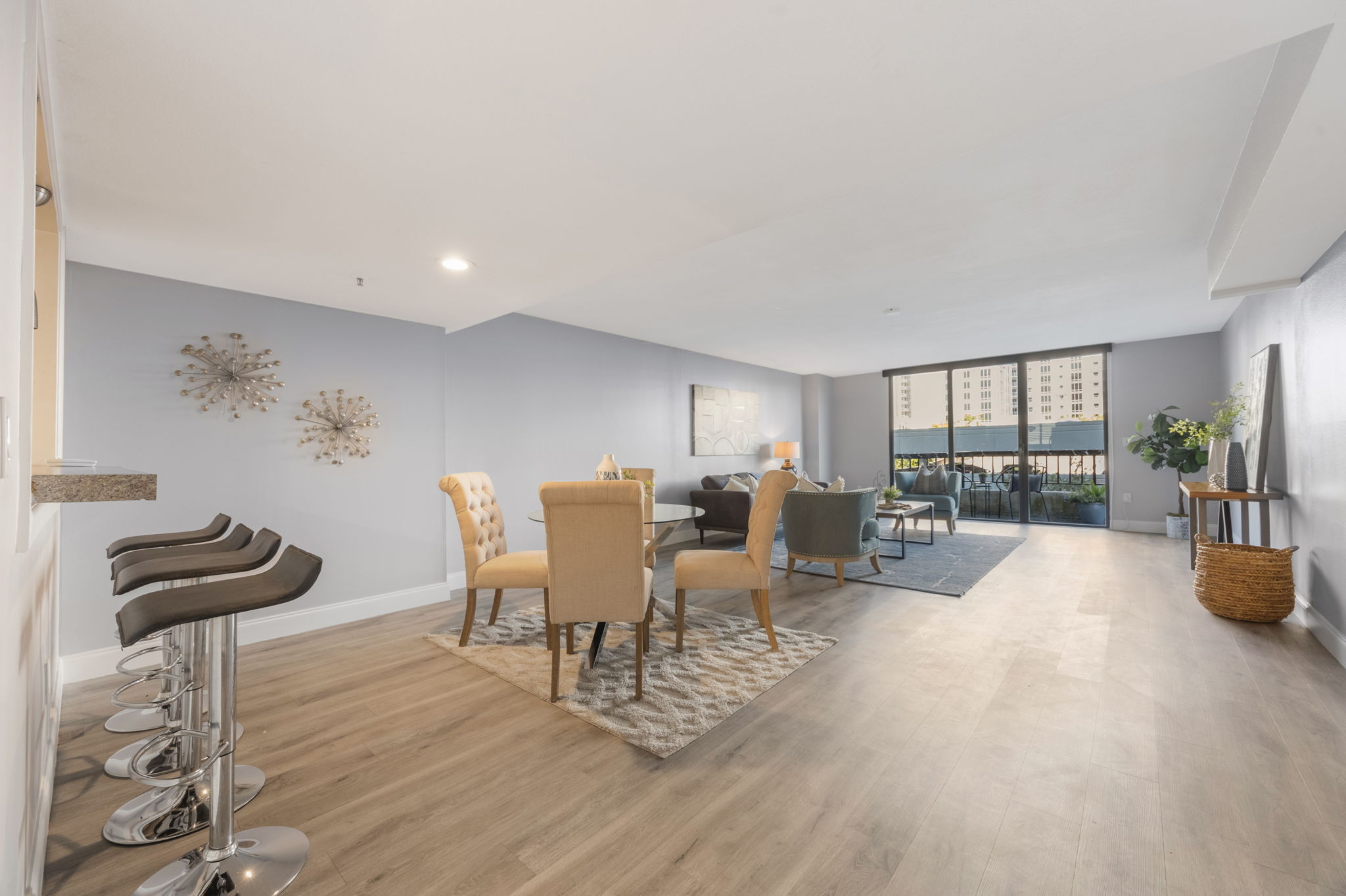 Open concept main living area. This unit is one of the largest in the complex offering over 1450 SQFT. Lots of room to spread out and relax!