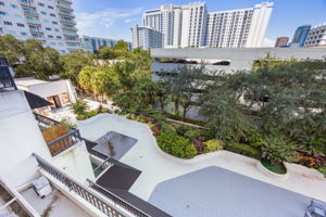 View off the balcony looking left of the city scape.