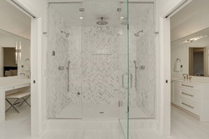 Primary Shower with 2 bathrooms