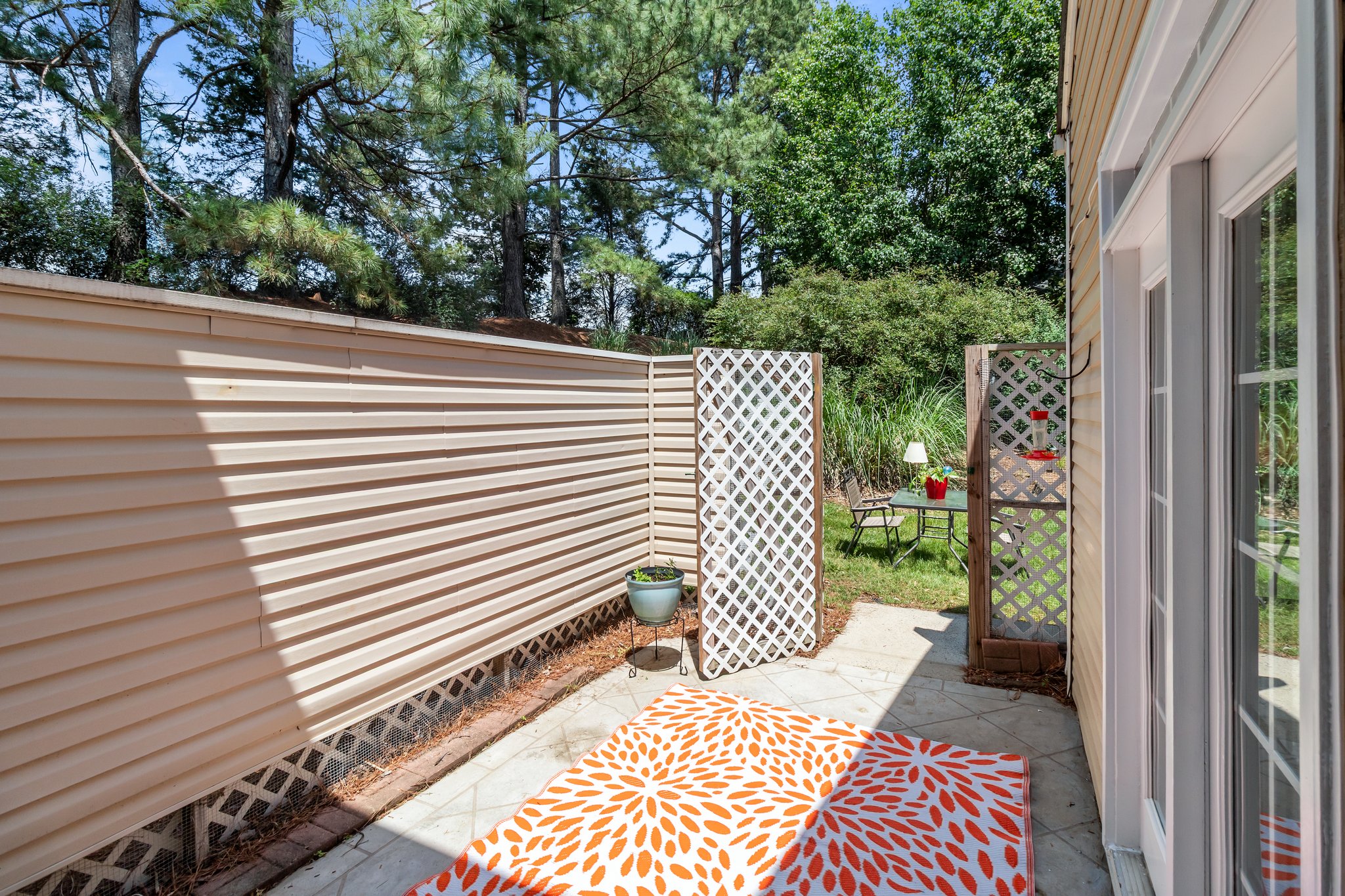 Perfect space for an espalier and patio lights!