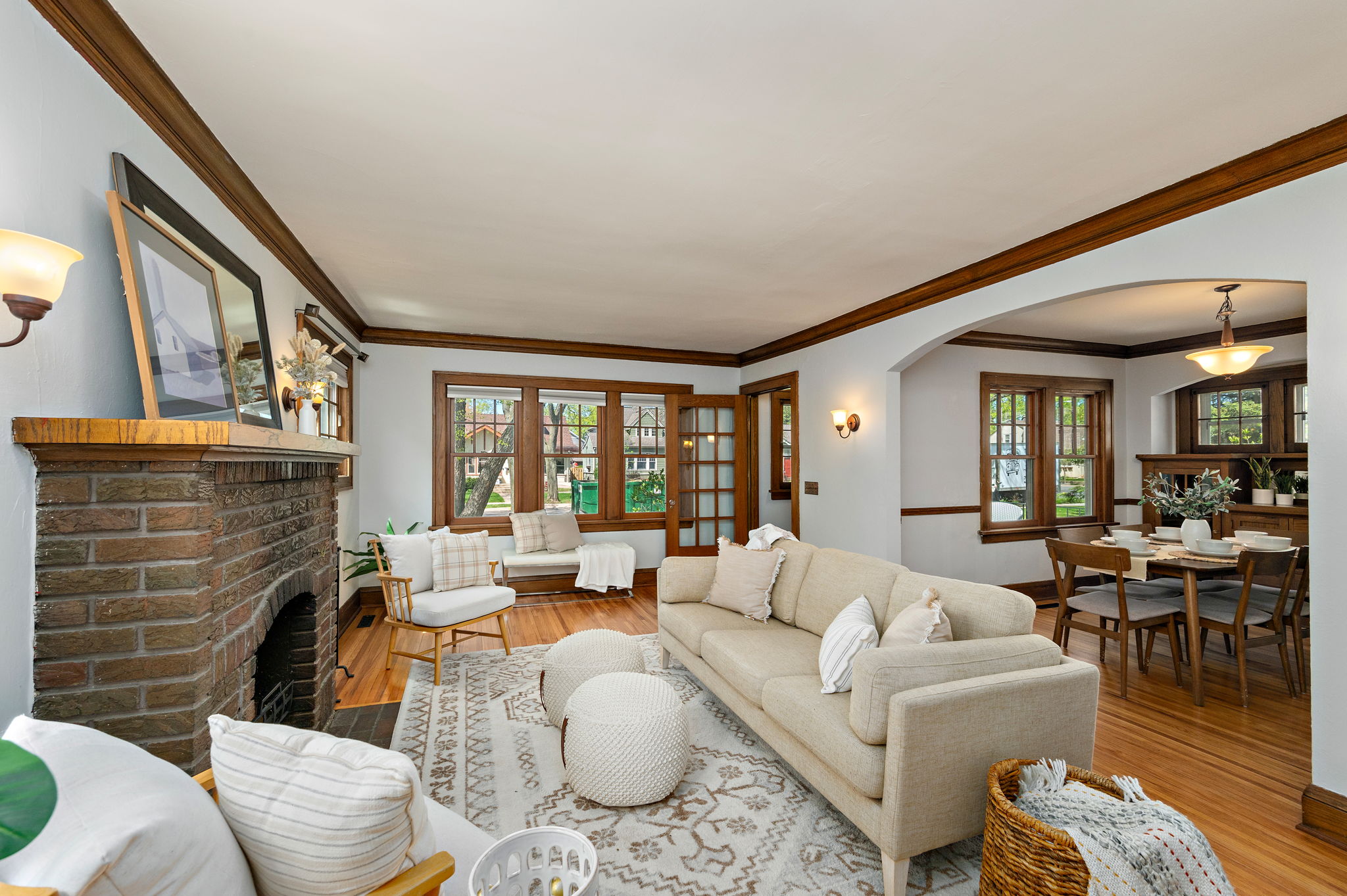 Living Room with Wood Mill Work