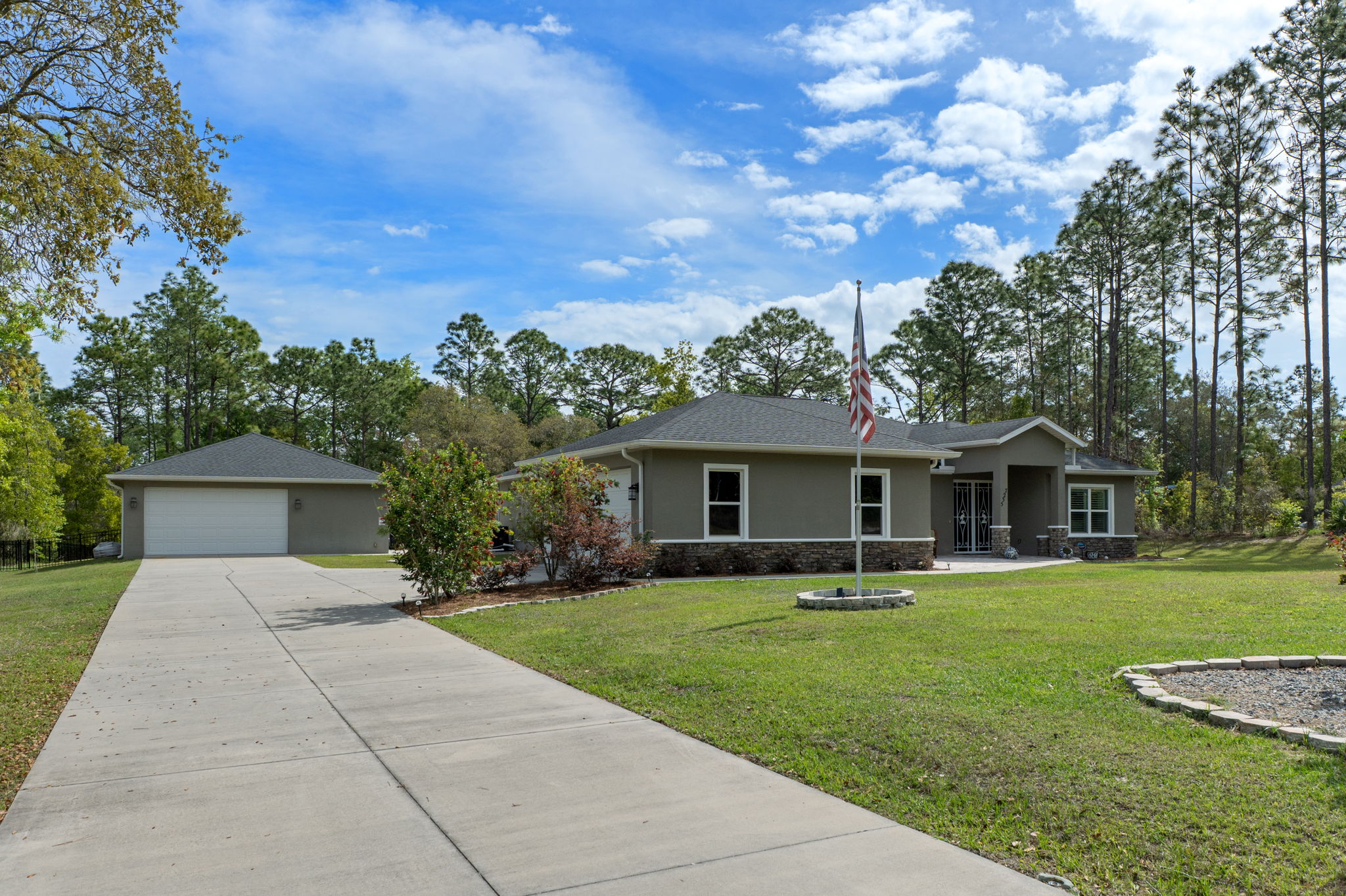 The long driveway allows for plenty of off-street parking when you're entertaining