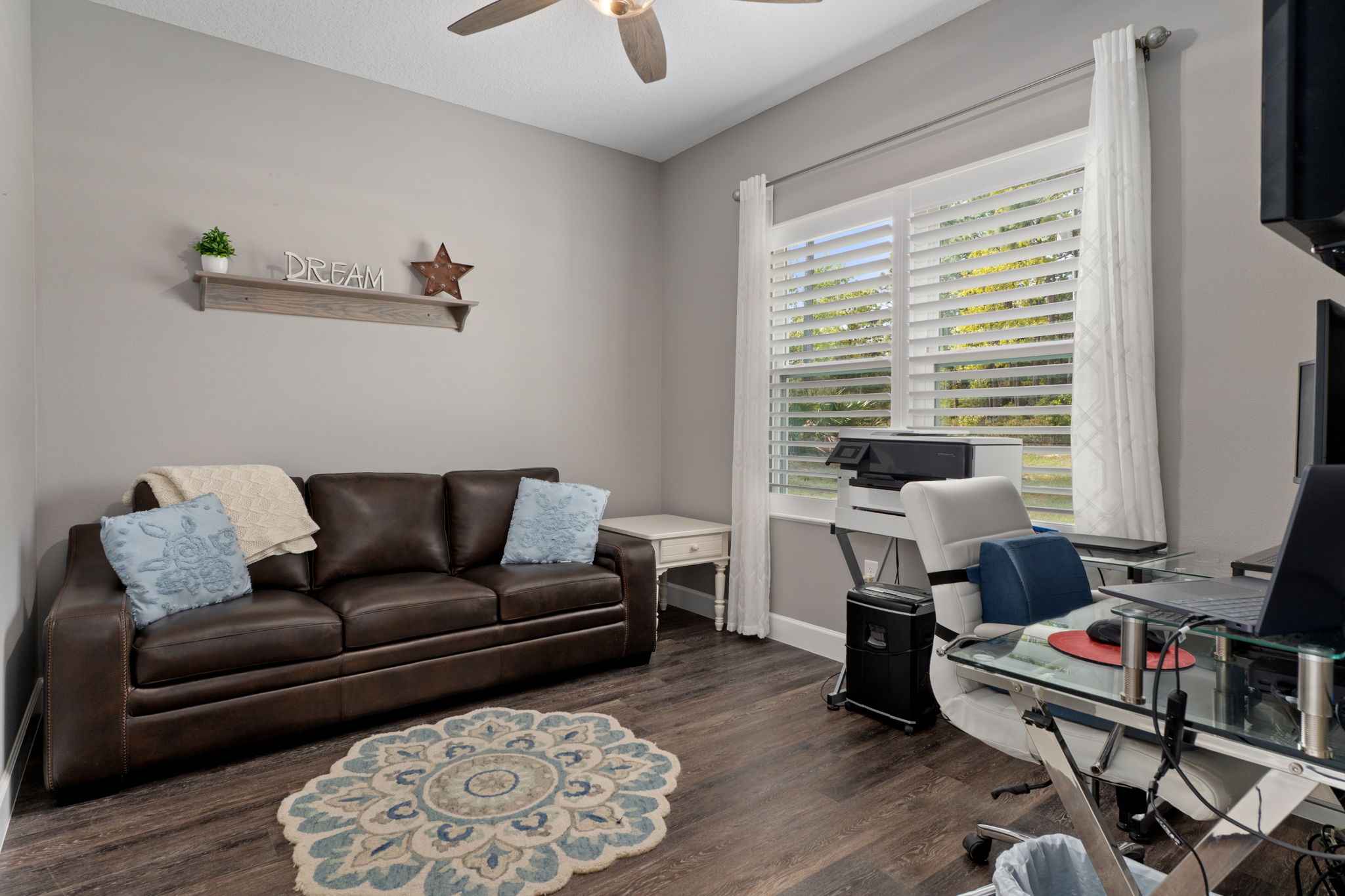 The versatile flex space, is currently used as a home office, but can easily become a fourth bedroom, or whatever you need it to be.