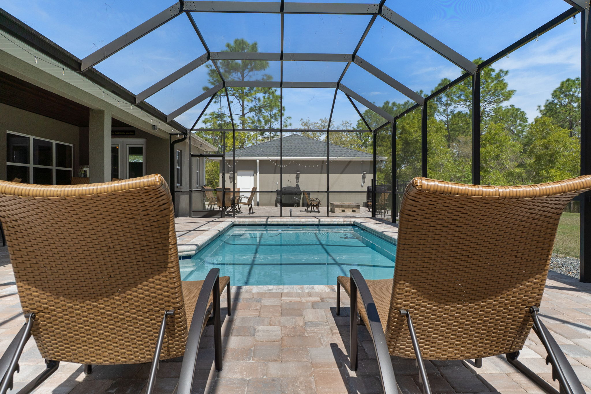 Extended view down the length of the 24 foot long pool.