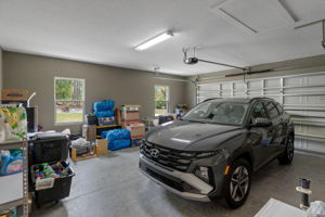 The attached and finished 2 car garage.