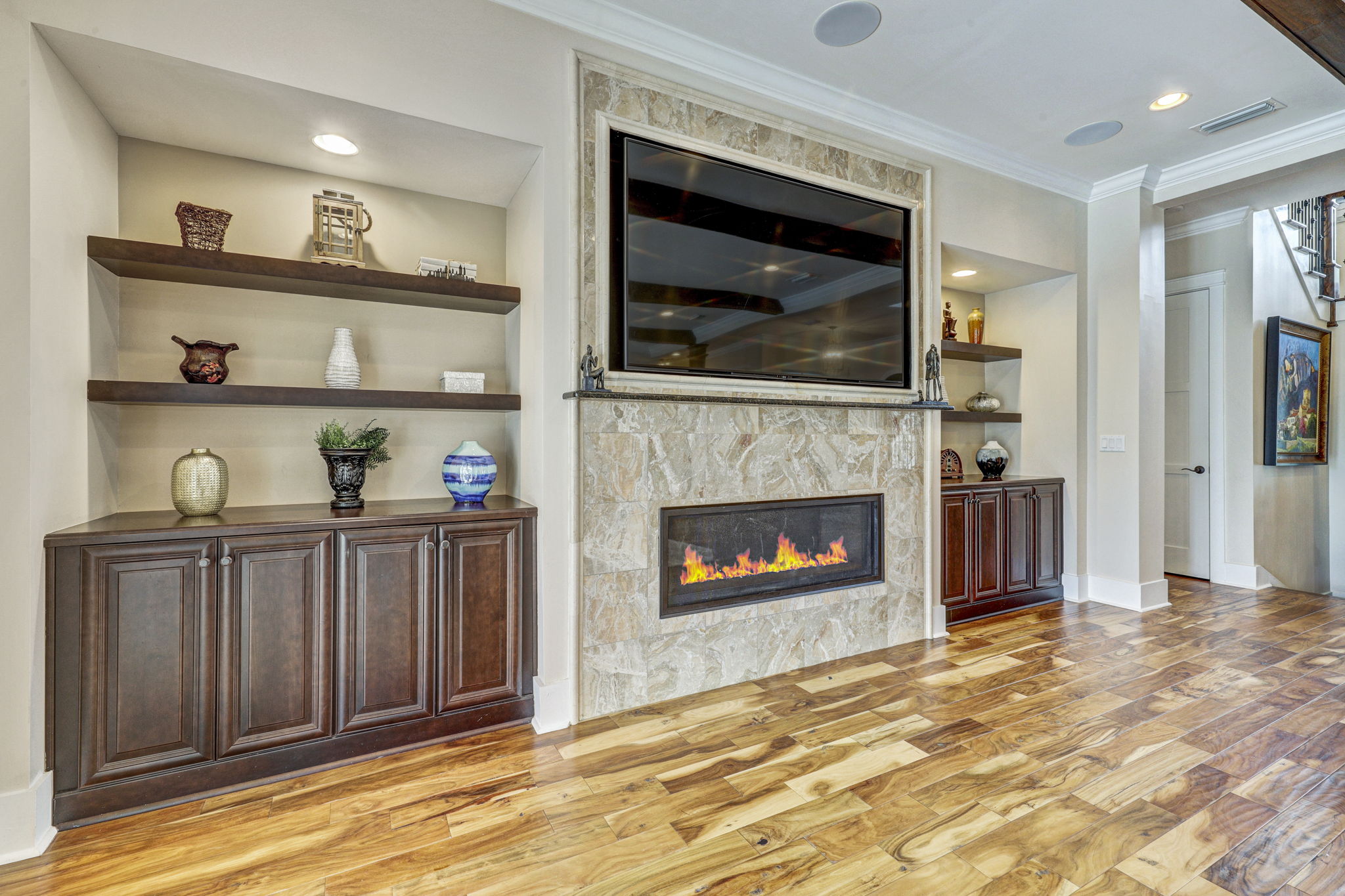 Gas Fireplace & Wood Built ins
