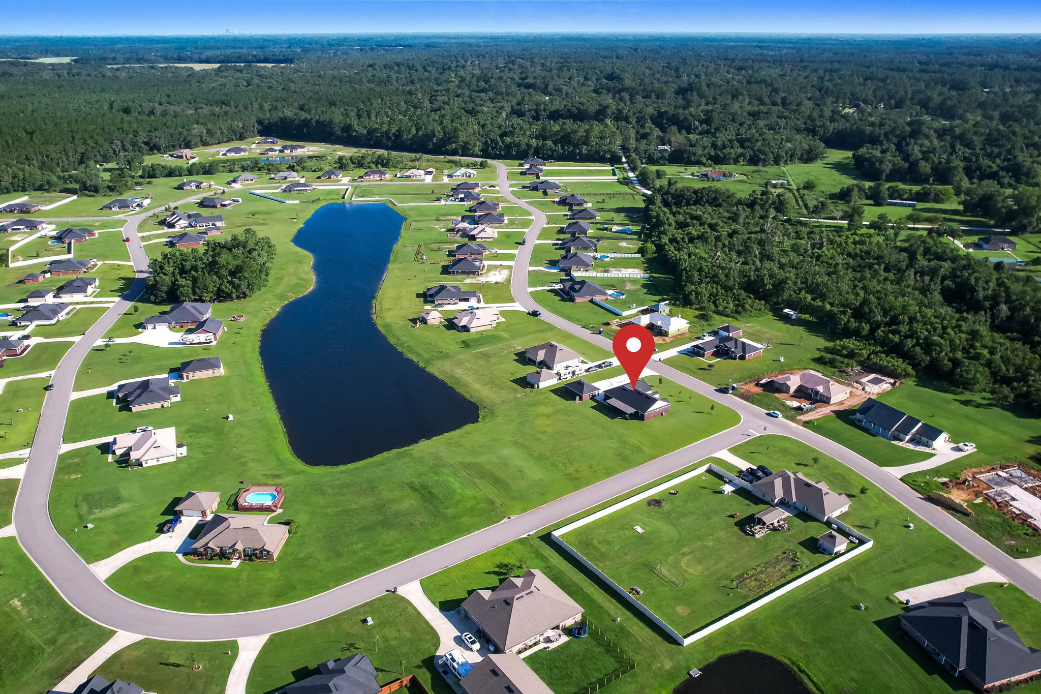 Aerial View With Pin