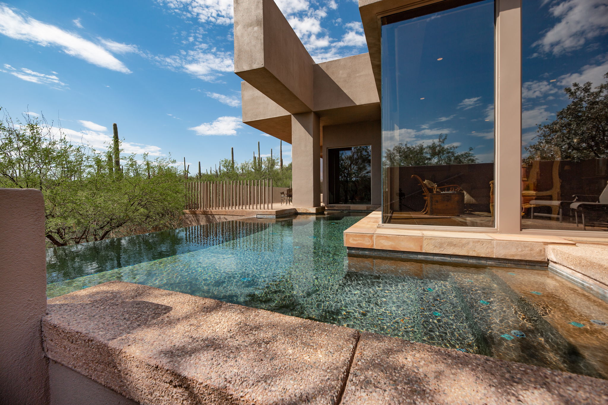 The unique design of the pool not only enhances the aesthetics of the surroundings, but also offers a great experience for those who enjoy swimming.