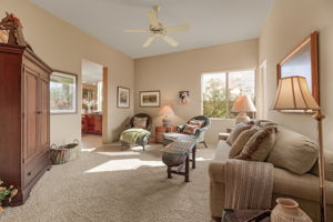 Bedroom 3 is currently being utilized as a Den, and features a double door enrty with ensuite vanity and a large walk-in closet.