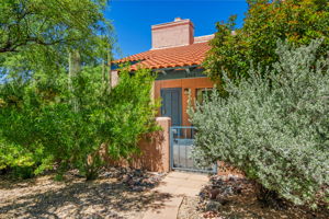 Gated courtyard entry