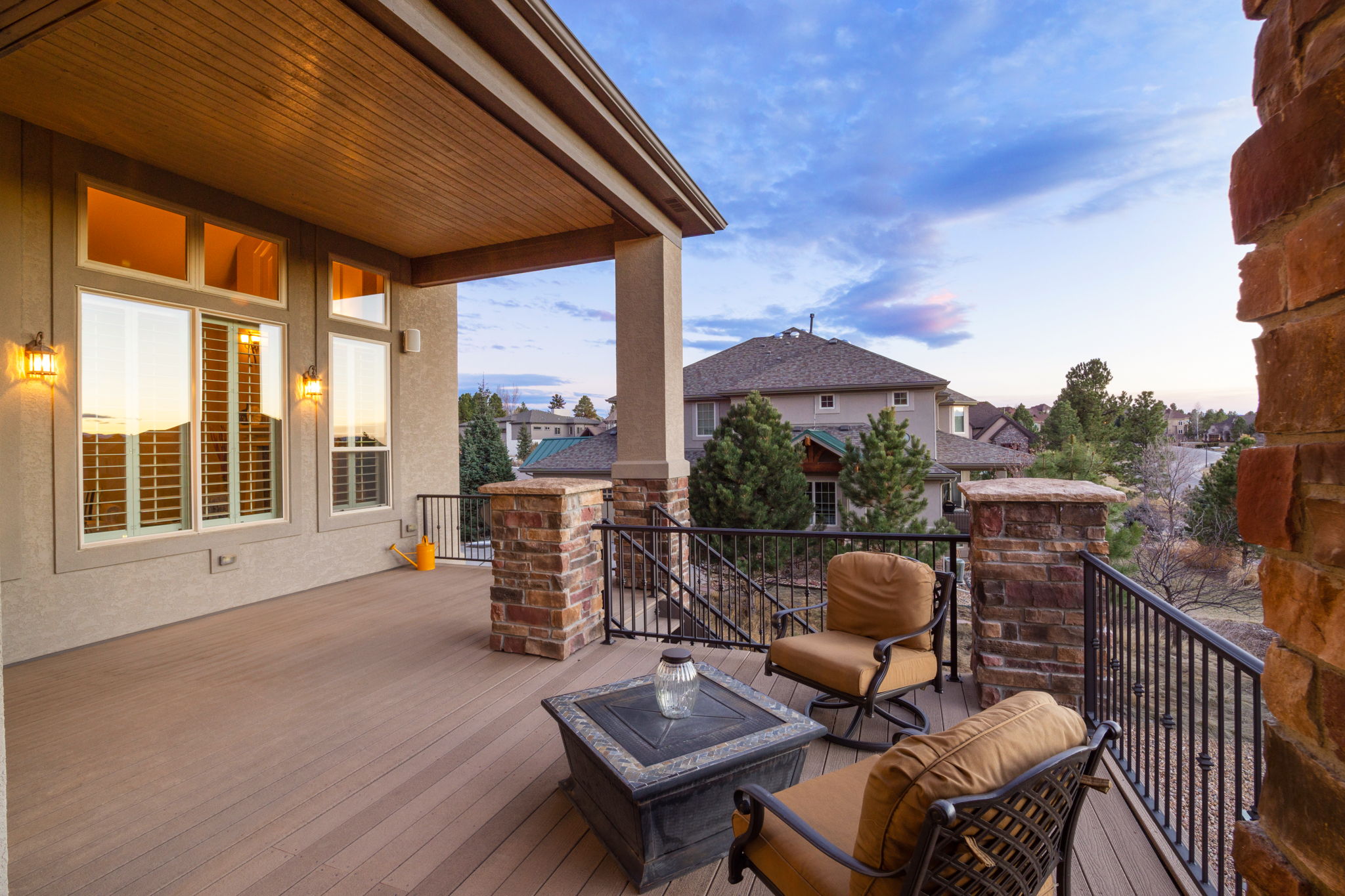 Covered west facing deck to enjoy the beautiful Colorado sunsets