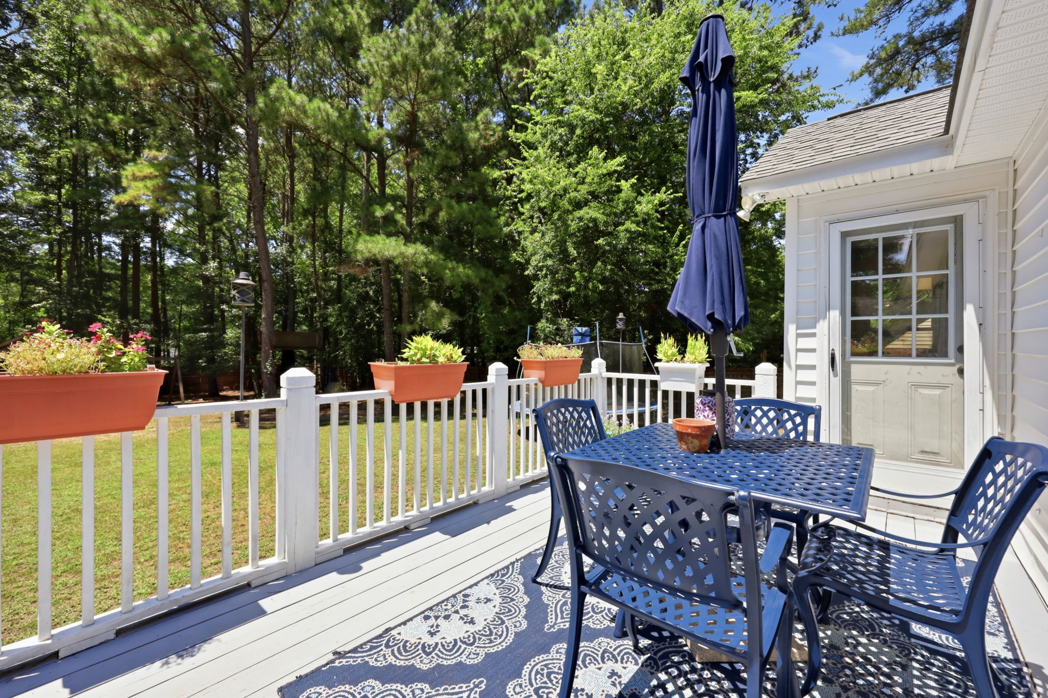 Tree-lined views from the rear deck
