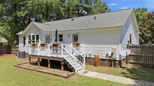 Rear exterior and elevated deck