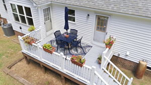 Elevated deck with dual rear access