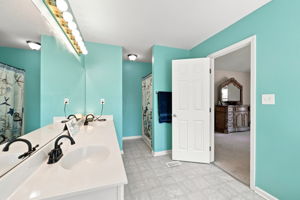 Generous primary bath with long vanity