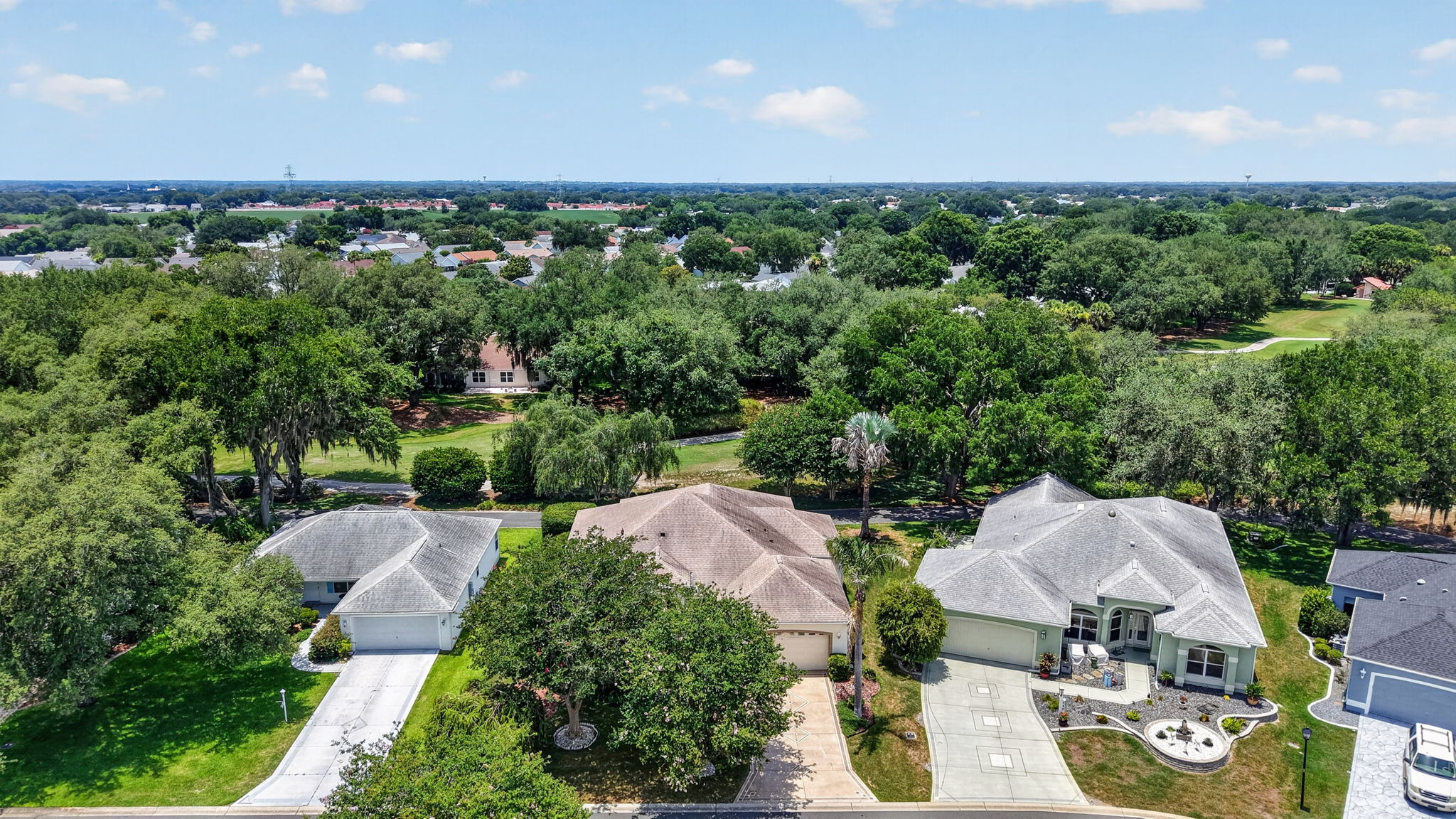 Aerial Front Elevation with Golf Front Views