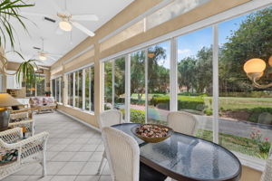 328sf Under-Air Glass-Enclosed Lanai with Golf Front Views!