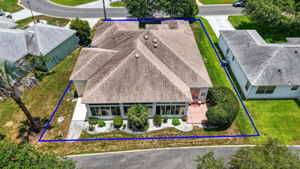 Aerial Rear Elevation with Property Lines