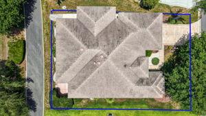 Aerial Side Elevation with Property Lines