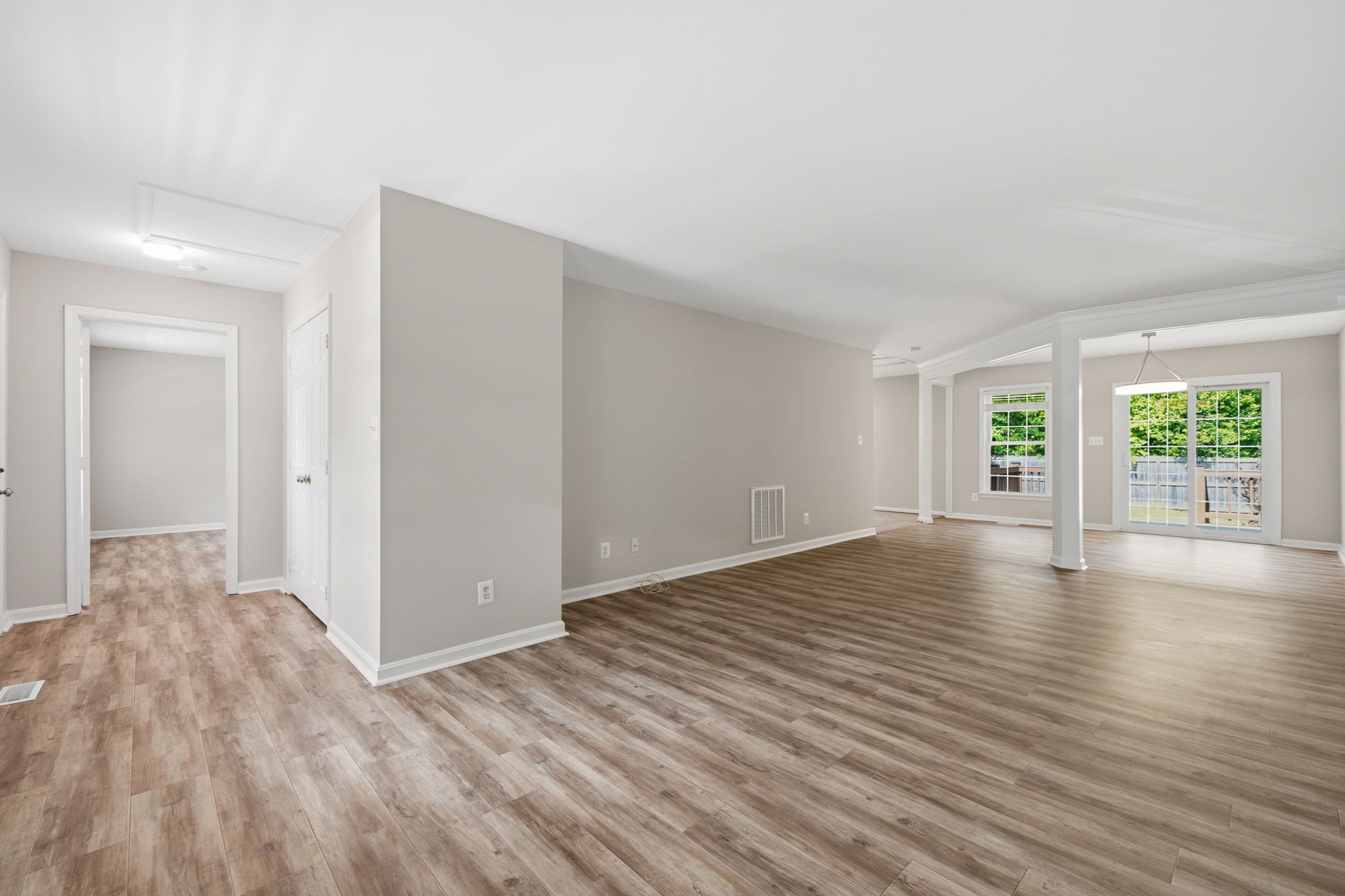 Entryway, Living Room, Dining Room, and Primary Bedroom