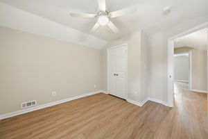 Upper level bedroom #2 with view of hallway