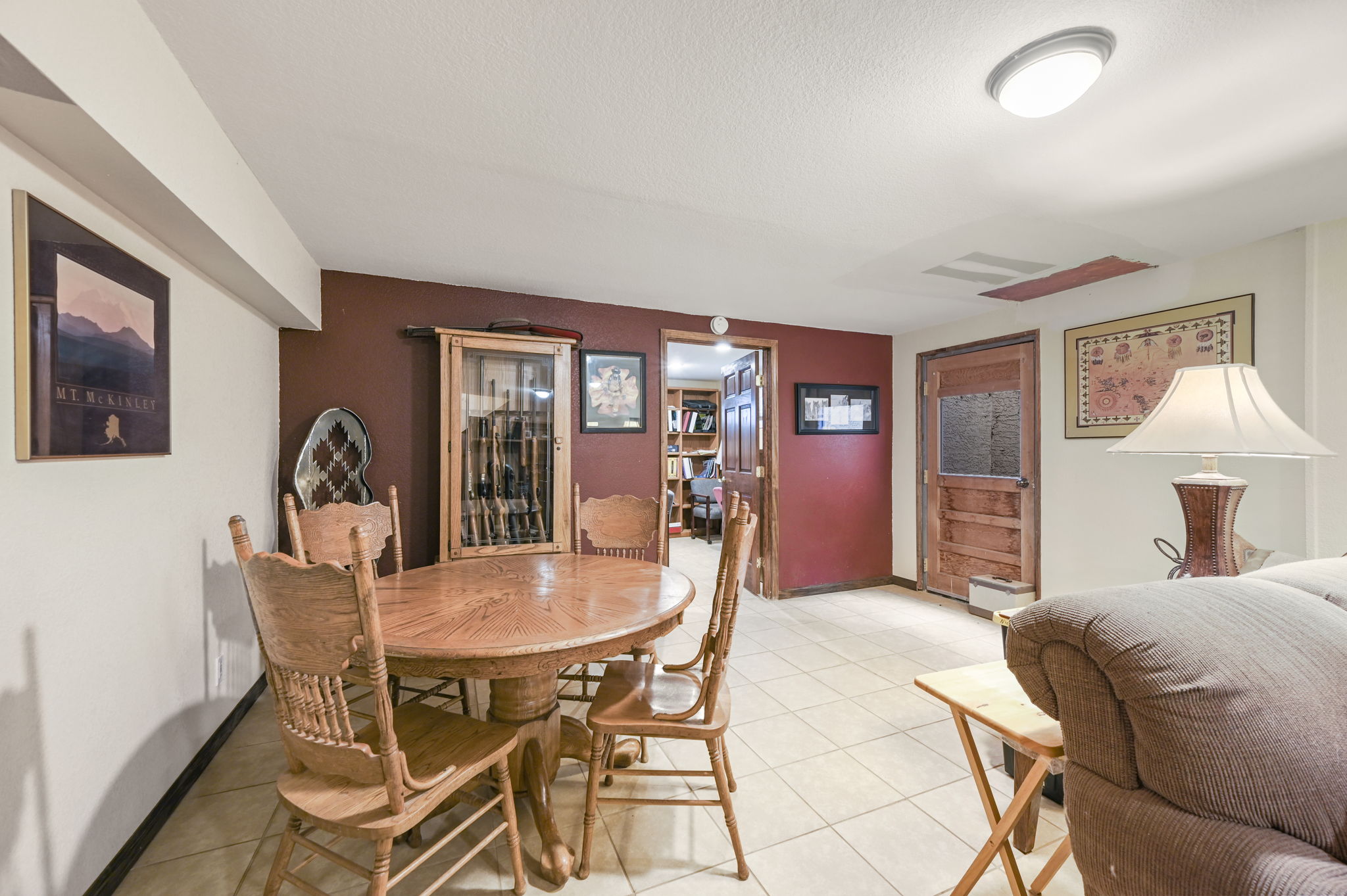 Basement dining area with walk out access