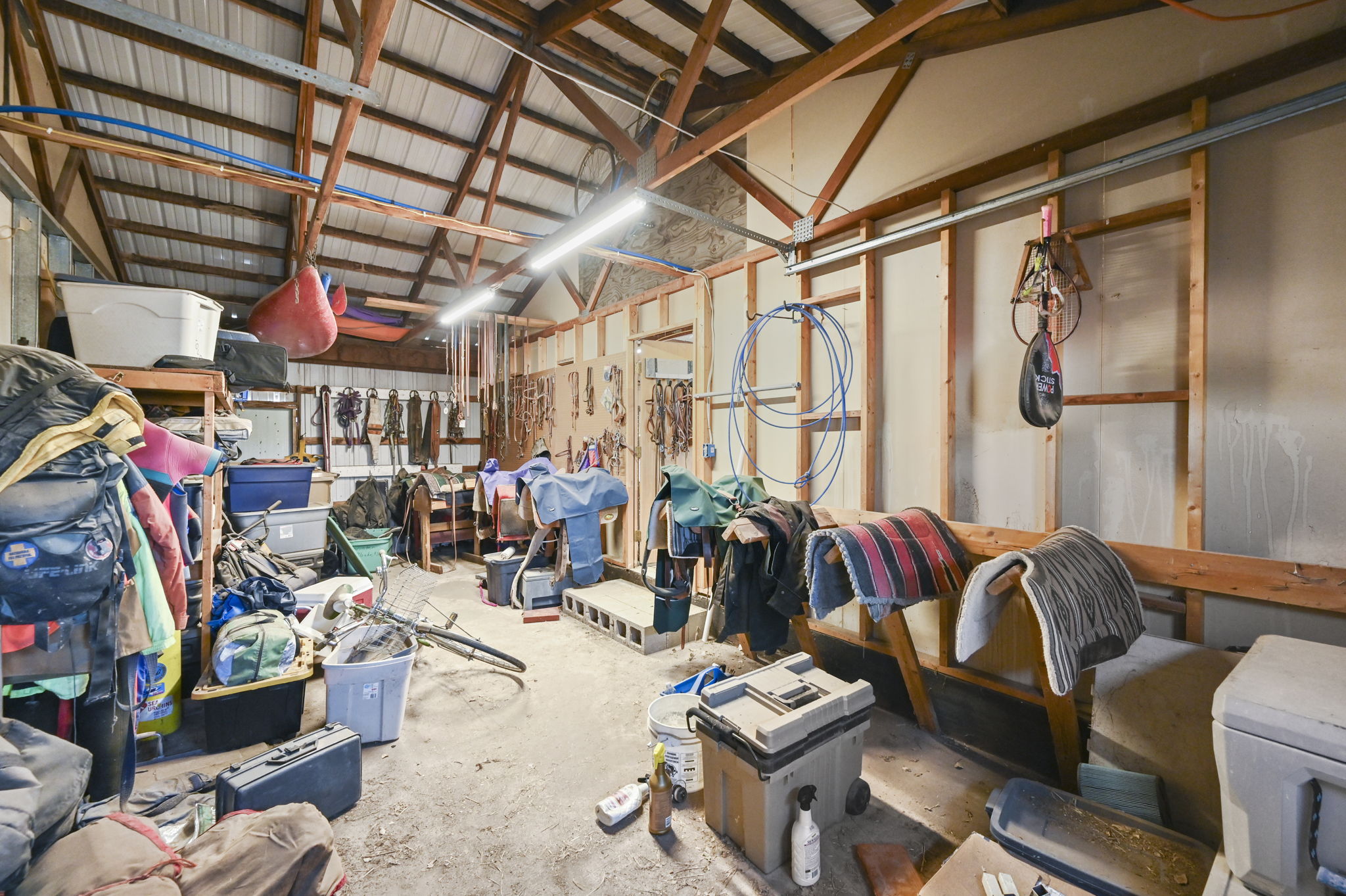 Tack room/storage in oversized garage