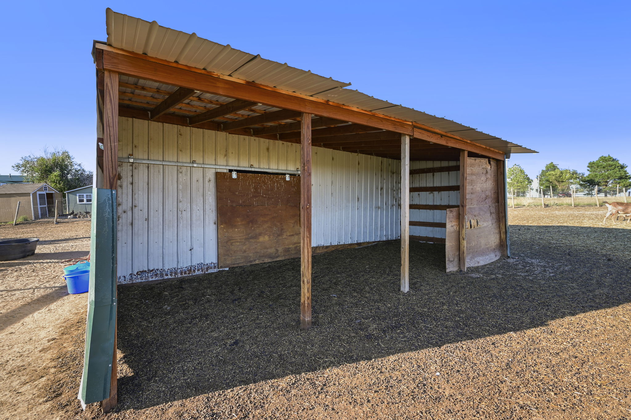 Goat barn with lean-to