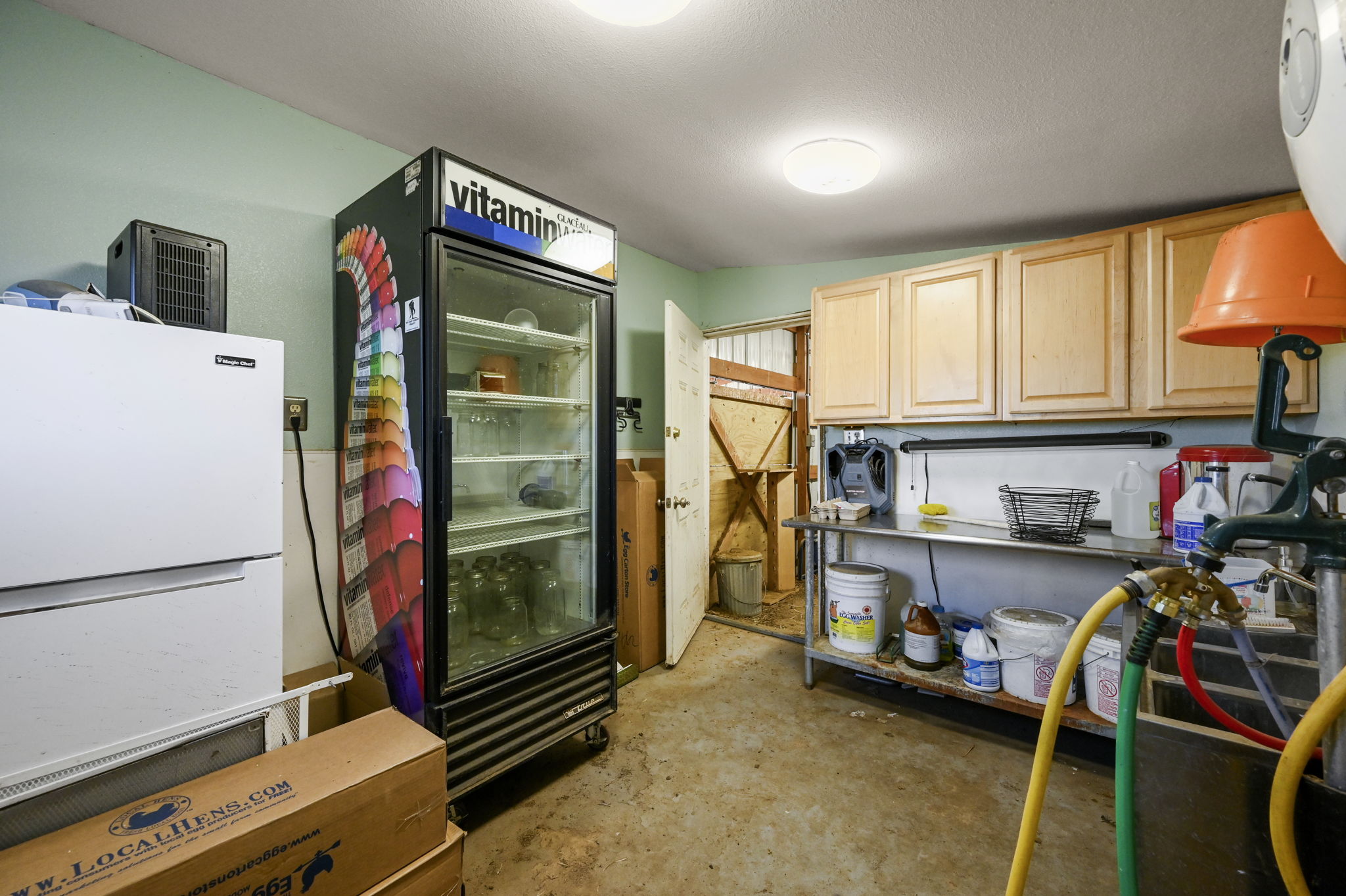 Heated goat barn with milking room