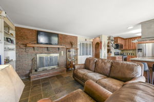 Living room with fireplace