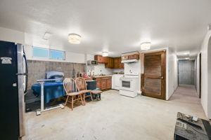 Basement kitchen and laundry