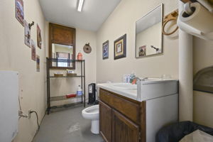 Bathroom in oversized garage