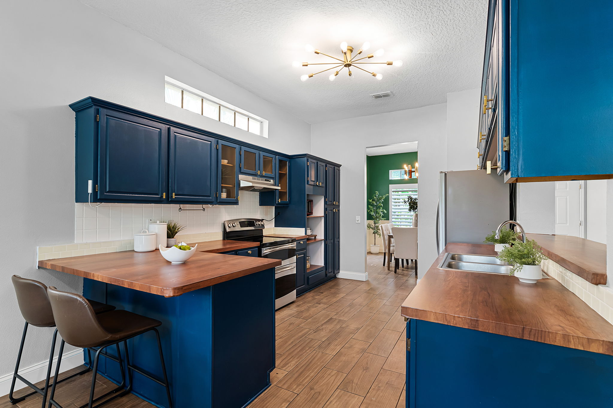 One of two bar top areas
