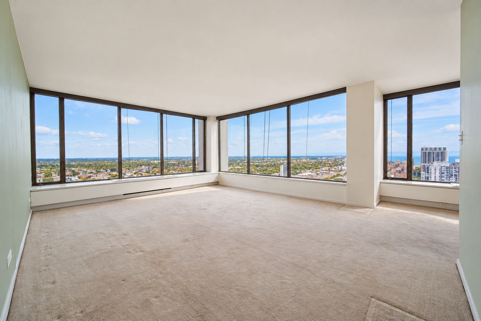Living room corner windows