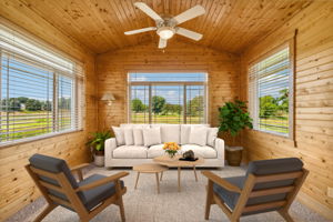 Virtual Staging sunroom or sitting room off primary bedroom